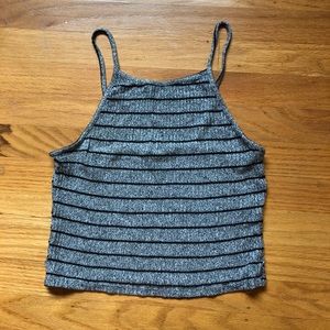Brandy striped grey halter top